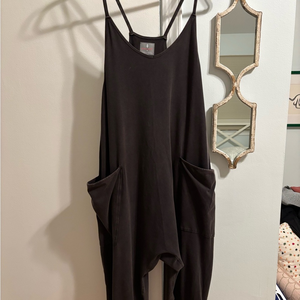 FP Movement by Free People Hot Shot Onesie Black Jumpsuit